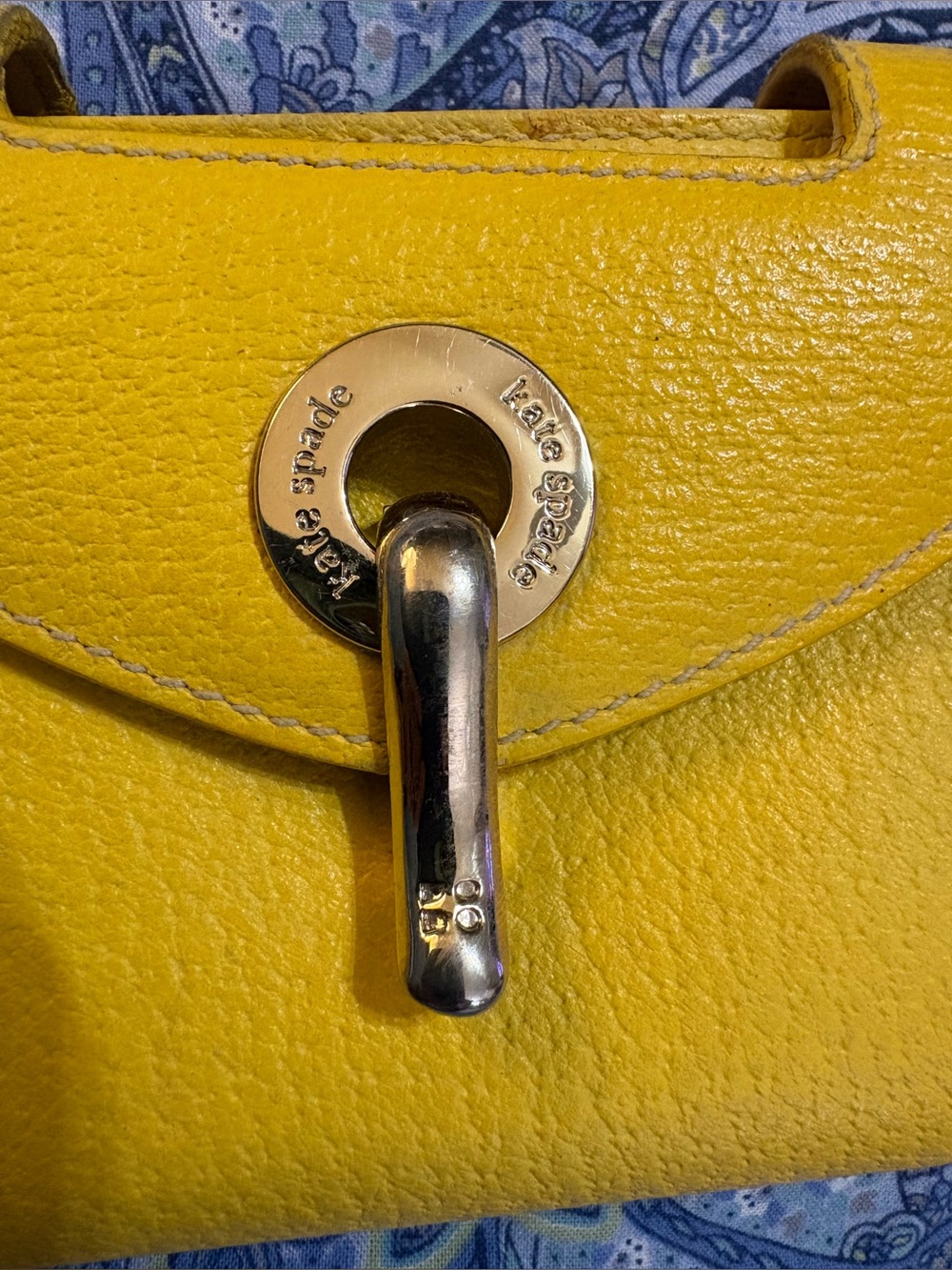 kate spade Yellow Pebbled Leather Wallet with wrist strap - Picture 2 of 8